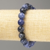 Sodalite Bracelet, natural stone, smooth beads, diameter 10.5mm ±, length 18cm (stretch)