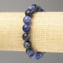 Sodalite Bracelet, natural stone, smooth beads, diameter 10.5mm ±, length 18cm (stretch)
