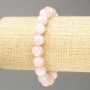 Bracelet Pink Quartz natural stone smooth bead, diameter 10mm±, length 18cm (stretch)