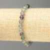 Fluorite natural stone smooth bead bracelet, diameter 6.5mm ±, length 18cm (stretch)
