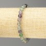Fluorite natural stone smooth bead bracelet, diameter 6.5mm ±, length 18cm (stretch)