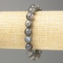 Bracelet Labradorite natural stone smooth bead, diameter 10mm±, length 18cm (stretch)