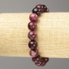 Garnet Bracelet, natural stone, smooth bead, Ø10mm ±, length 18cm (elastic)