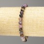 Bracelet Turmaline natural stone smooth bead, diameter 6mm±, length 18cm (stretch)