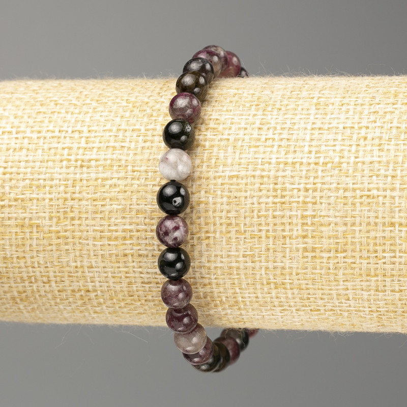 Bracelet Turquoise? Wait no: Turmaline natural stone smooth bead, diameter 6.5mm±, length 18cm (stretch)