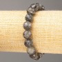 Bracelet Labradorite natural stone faceted bead, diameter 10mm±, length 18cm (stretch)