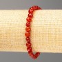 Bracelet Carnelian natural stone faceted coin, diameter 6x5mm, length 18cm (stretch)