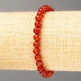 Carnelian Bracelet with Natural Stone Beads, faceted round beads 6mm, length 18cm (stretch)
