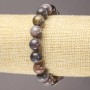 Bracelet on elastic with Botswana agate natural stone smooth beads, diameter 10(±)mm