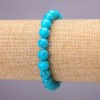 Turquoise (Imitation) Bracelet, smooth round beads, diameter 8(+-)mm, on elastic, length 18cm