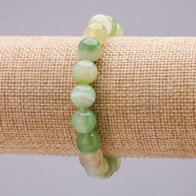 Bracelet on elastic Agate smooth bead 10mm