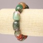 Bracelet on elastic from natural stone Brazilian Agate smooth barrel, diameter 17x13mm+