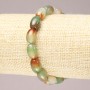 Elastic bracelet of natural stone Brazilian Agate smooth barrel beads, diameter 8x12mm+