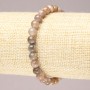 Elastic bracelet with natural selenite beads, smooth sphere, 6mm diameter