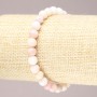 Elastic bracelet with natural stone Pink Opal smooth bead, diameter 6(±)mm
