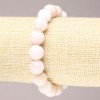 Stretch bracelet with natural stones Pink Opal smooth beads, diameter 10(±)mm