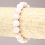 Stretch bracelet with natural stones Pink Opal smooth beads, diameter 10(±)mm