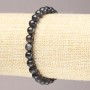 Elastic bracelet with natural iolite, smooth beads, diameter 6.5 mm