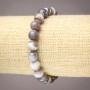 Elastic bracelet made from Botswana agate, smooth round beads 8(±)mm