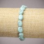 Turquoise Bead Elastic Bracelet Smooth Oval, 10x8mm diameters, 18cm length