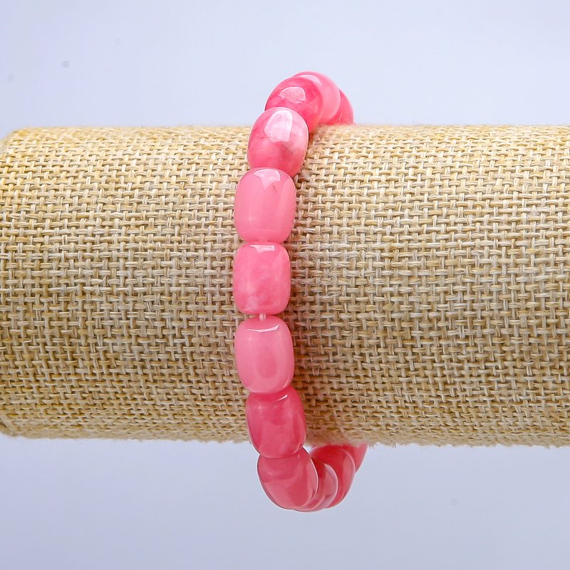 Bracelet with Turquoise? wait: turmaline artificial on elastic barrel shape—should be Turmaline synthetic on elastic, 9x11mm, length 18cm