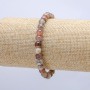 Elastic Bracelet of Botswana Agate with Smooth 6mm Beads, 18cm Circumference