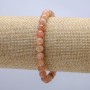 Elastic bracelet with natural selenite, smooth 6mm beads, 18 cm circumference +