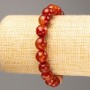 Carnelian Bead Bracelet Natural Stone Granulated Ball, 10mm diameter ±, length 18cm (stretch)