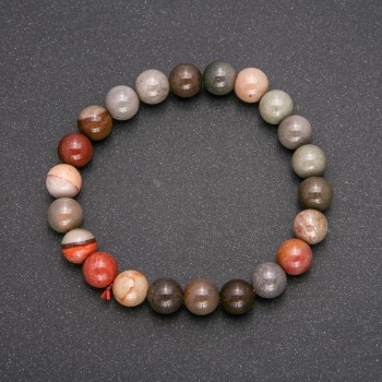 Bracelet Jasper natural stone on elastic smooth bead, diameter 8 mm circumference 18 cm