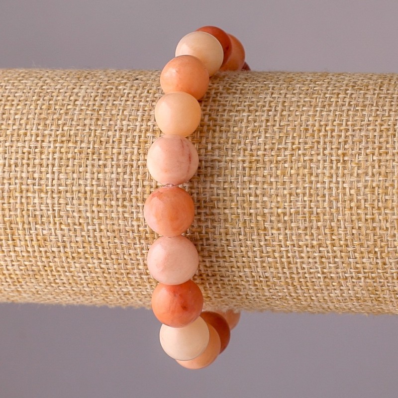 Selenite Bracelet on Elastic, Smooth Beads 10mm diameter, 18cm circumference