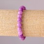 Bracelet Tonal Quartz with Amethyst, elastic smooth beads 8mm diameter, 18cm circumference