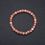 Bracelet made from natural stone Selenite on elastic with smooth beads, diameter 7(±)mm, circumference 18cm