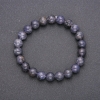Iolite Natural Stone Bracelet on Elastic, Smooth Beads, 8mm diameter (±)