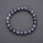 Iolite Natural Stone Bracelet on Elastic, Smooth Beads, 8mm diameter (±)