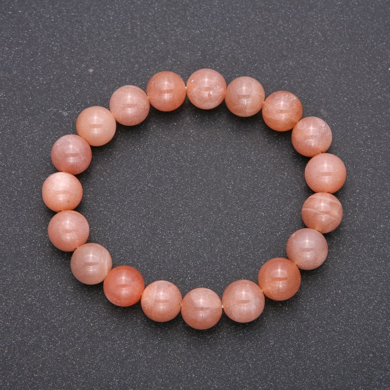 Bracelet of natural stone Selenite on elastic with smooth beads, diameter 10(±)mm, circumference 18cm