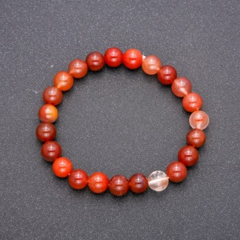 Bracelet made of natural stone Rutile Quartz on elastic with smooth beads, diameter 8(±)mm, length 18cm