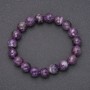 Bracelet with natural stone Amethyst faceted round bead, diameter 10(±)mm, circumference 18cm, on elastic