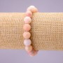 Bracelet with natural stone Pink Opal smooth beads, diameter 10(±)mm on elastic, length 18cm