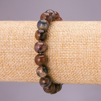 Petersite Bead Bracelet on Elastic Cord, smooth round beads, diameter 10(+/-)mm, wrist circumference 18 cm