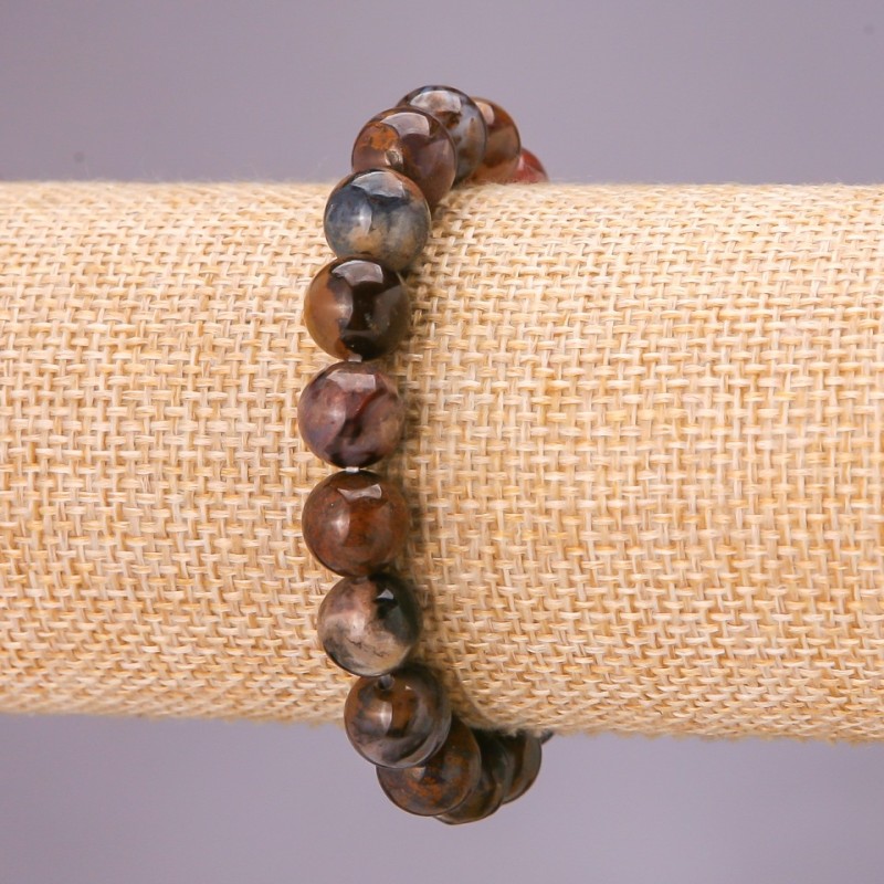 Petersite Bead Bracelet on Elastic Cord, smooth round beads, diameter 10(+/-)mm, wrist circumference 18 cm