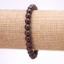 Bracelet with Garnet stones smooth beads 7mm diameter, 18cm length on elastic