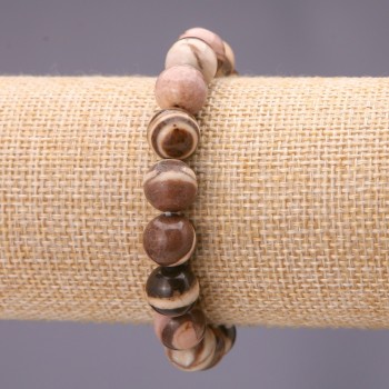 Bracelet made of natural Jasper, smooth beads, 8(±)mm diameter on elastic, wrist circumference 18cm