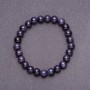 Bracelet made from Aventurine (synthetic) "Blue Sand Cairo Night" smooth ball bead, diameter 8mm (+/-), on elastic, circumference 18cm