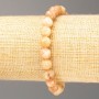 Bracelet Selenite natural stone faceted bead, diameter 8mm±, length 18cm (stretch)