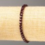 Garnet Bracelet natural stone faceted cube, diameter 4mm+-, length 18cm (stretch)