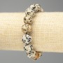 Dalmatian Jasper Bracelet (artificial acrylic) smooth round beads, diameter 12.5mm±, length 18cm (stretch)