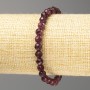 Bracelet Rubellite Tourmaline natural stone faceted bead, diameter 6mm±, length 18cm (stretch)