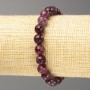Bracelet Rubyelit Tourmaline natural stone faceted bead, diameter 8mm±, length 18cm (stretch)