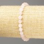 Bracelet Pink Quartz natural stone faceted bead, diameter 6mm±, length 18cm (stretch)
