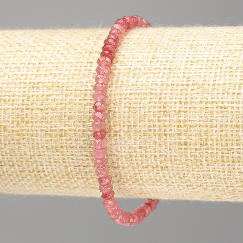 Tourmaline Bracelet (synthetic) faceted rondelle, diameter 4×3mm±, length 18cm (stretch)